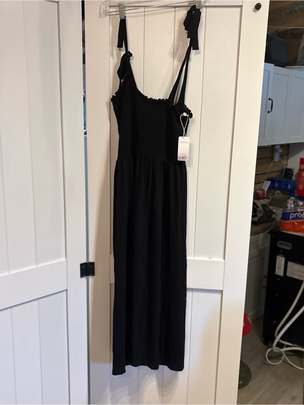 Black Maxi Dress with Tie Straps